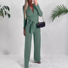 Ladies' Fashionable Slim Fit Sexy V-neck Long Sleeved Slimming Jumpsuit by FitiqueFit