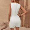 Elegant Sleeveless V-Neck Jumpsuit Solid Color One-Piece by FitiqueFit