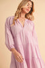 Notched Balloon Sleeve Tiered Mini Dress For Women–Trendy, Chic Style with Modern Balloon Sleeves, Tiered Layers for a Playful & Flirty Look by Stevvex