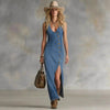 Button-Front Sleeveless Denim-Style Dress – Vintage, S–XXL by FitiqueFit