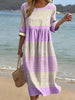 Women's Plus-Size Patchwork Maxi Dress – Relaxed Fit Casual Skirt by FitiqueFit