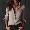 Women's Artistic Lapel Shirt – Slim Fit Vintage Style by FitiqueFit