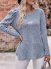 Ribbed Knit Puff Sleeve T-Shirt by Simply Love