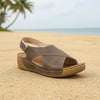 Women's Platform Roman Sandals | Open Toe Velcro Beach Sandals by FitiqueFit