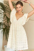 Tie Back V-Neck Ruffle Sleeve Summer Dress For Women – Elegant, Chic & Trendy V-Neck Fluttering Dress with Ruffles & Tie Detail by Stevvex