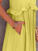 Romantic Ruffled Sleeveless Tiered Maxi Dress with Pockets Elegant & Chic Statement Beautiful Design Dress by Stevvex