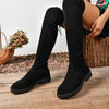 Women’s Elastic Knee-High Boots – Thick Sole Solid Color Fashion Boots by FitiqueFit