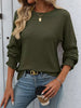 Ribbed Knit Ruffle Cuff T-Shirt by Simply Love