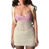 Low-cut Vest Lace-up Knitted Slim Fit Dress