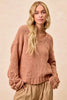 BiBi Chunky Knit Sweater with Flower Detail Sleeves by FitiqueFit