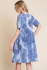 Tie-Dye V-Neck Half Sleeve Dress – Casual, Fluttering, Stylish and Trendy Tie-Dye Dress with Flattering V-Neck and Comfortable Half Sleeves by Stevvex