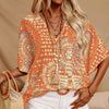 Mandala Print V-Neck Blouse – Casual Vacation Top by FitiqueFit