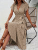 Summer Floral Boho Dress - Short Sleeve Ruffle Flowy Maxi Dresses by FitiqueFit