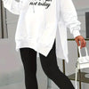 Casual 2-Piece Set Solid Color Leggings & Letter Print Hooded Sweatshirt by FitiqueFit
