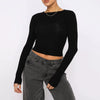 Slim Fit Long Sleeve Shirt | Women's Casual Crop Tops by FitiqueFit