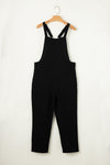 Black Adjustable Buckle Straps Cropped Jumpsuit
