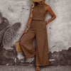 Women's Draped Neck Sleeveless Vest & Casual Pants Two-Piece Set by FitiqueFit