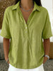 Short Sleeve Button Pullover Shirt – Solid Color Women’s Top by FitiqueFit