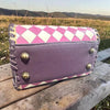 Country Lilac Checkered Speedy Western Genuine Leather Purse by Neon Spur