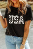 USA Round Neck Short Sleeve T-Shirt by Simply Love