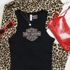 Leopard Harley cropped tank by Madness & Mayhem LLC