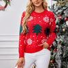 Women’s Christmas Tree Jacquard Pullover Knitted Sweater by FitiqueFit