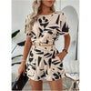 Printed Casual Two-Piece Set – Short Sleeve Top & Shorts by FitiqueFit