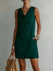Women's Off-Shoulder Sleeveless Dress – Casual Pullover Midi Dress by FitiqueFit