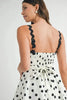 Polka Dot Mini Dress with Ricrac Trim Strap – Fun Polka Dot Pattern, Fluttering, Unique Ricrac Trim Strap, Playful and Stylish Mini Dress, Versatile Summer Dress by Stevvex