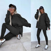 Women’s Casual Sweater Suit – Loose Split Top & Fitted Trousers Set by FitiqueFit
