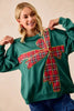 BiBi Plaid Ribbon Bow Detail Christmas Fleece Pullover by FitiqueFit