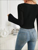 Ribbed Knit Drawstring Long Sleeve T-Shirt by Wild and Free Boutique