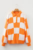 Light French Beige Checkered Pattern Polo Collar Loose Sweater by Wild and Free Boutique