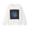 Neon Cyberpunk Skyline Sweatshirt | synthwave cityscape, future city art by Tristan’s Treehouse