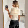 Womens Off-shoulder Short-sleeve Top by My Store