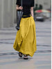 Women's High-Waist Flared Maxi Skirt – Solid Color Cotton Linen with Pockets by FitiqueFit