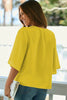 Golden Glow Women's Casual Summer Sleeve Wrap V Neck Draped Blouses by Wild and Free Boutique