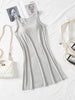 Classic Round Neck Wide Strap Mini Dress With Built-In Bra Comfortable Sleeveless Dress by Stevvex