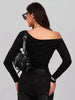 Studded One Shoulder Long Sleeve T-Shirt by Simply Love