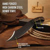 Hand-Forged High Carbon Steel Bowie Knife – 13-Inch Trailing Point by JW SteelCrafts