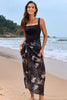 🌺 Square Neck Printed One-Piece Swimwear & Cover-Up Set by FitiqueFit