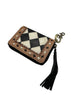 Leather Checkered Zip Wallet Keychain by Neon Spur