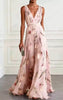 Women's Tulip Print Sleeveless Deep V-Neck A-Line Maxi Dress – 7 Colors by FitiqueFit