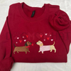 Embroidered Dachshund Valentine’s Day Sweatshirt by Dog Mom Hat