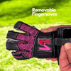 ONEKEEPER VECTOR Junior Black and Pink Kids & Junior Goalkeepers | Removable Finger Saves | Spines Sold Separately