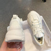 Elegant Women's Sneakers Lace Up Thick Platform Casual Shoes Leather Comfortable Walking Footwear Fashion New Lightweight Casual Everyday Walking Fashion Sneakers by Stevvex