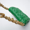 New Adorable Women's Handbag Green Small Flap Shoulder Bag In Thick Metal Chain Women's Clutch Bags Luxury Ladies Shoulder Purse by Stevvex
