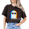 Ghost Trippy Vaporwave T-Shirt - Halloween Rave EDM Party Tee, Techno Music Apparel