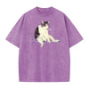 'Cat Smoke' Funny Animal Graphic Tee – Unisex Streetwear Cotton Comfort Shirt, Menswear Womenswear Cool Cat Tee