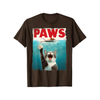 PAWS Parody Cat Mouse T-Shirt – Humorous Cat Chasing Mouse Tee by Dog Mom Hat